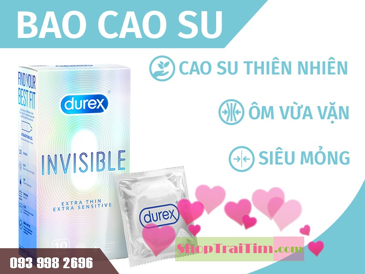 Bao Cao Su Durex Invisible Extra Thin Extra Sensitive thế hệ mới 4